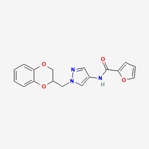 N-(1-((2,3-dihydrobenzo[b][1,4]dioxin-2-yl)methyl)-1H-pyrazol-4-yl)furan-2-carboxamide