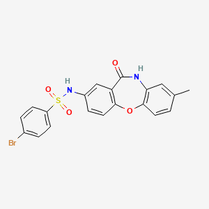 molecular formula C20H15BrN2O4S B2857852 4-bromo-N-(8-methyl-11-oxo-10,11-dihydrodibenzo[b,f][1,4]oxazepin-2-yl)benzenesulfonamide CAS No. 922138-02-1