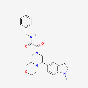 molecular formula C25H32N4O3 B2857861 N1-(4-methylbenzyl)-N2-(2-(1-methylindolin-5-yl)-2-morpholinoethyl)oxalamide CAS No. 922067-41-2