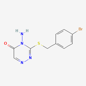 molecular formula C10H9BrN4OS B2857865 4-氨基-3-{[(4-溴苯基)甲基]硫代}-4,5-二氢-1,2,4-三嗪-5-酮 CAS No. 691860-50-1