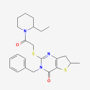 3-Benzyl-2-[2-(2-ethylpiperidin-1-yl)-2-oxoethyl]sulfanyl-6-methyl-6,7-dihydrothieno[3,2-d]pyrimidin-4-one