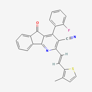 4-(2-fluorophenyl)-2-[(E)-2-(3-methylthiophen-2-yl)ethenyl]-5-oxoindeno[1,2-b]pyridine-3-carbonitrile