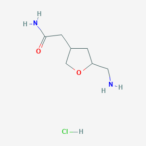 2-[5-(Aminomethyl)oxolan-3-yl]acetamide;hydrochloride