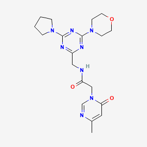 2-(4-methyl-6-oxopyrimidin-1(6H)-yl)-N-((4-morpholino-6-(pyrrolidin-1-yl)-1,3,5-triazin-2-yl)methyl)acetamide