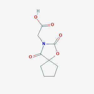 molecular formula C9H11NO5 B2857919 (2,4-二氧代-1-氧杂-3-氮杂螺[4.4]壬-3-基)乙酸 CAS No. 1922884-44-3
