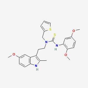 molecular formula C26H29N3O3S2 B2857923 3-(2,5-dimethoxyphenyl)-1-(2-(5-methoxy-2-methyl-1H-indol-3-yl)ethyl)-1-(thiophen-2-ylmethyl)thiourea CAS No. 850934-98-4