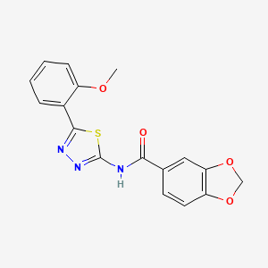 molecular formula C17H13N3O4S B2857924 N-(5-(2-methoxyphenyl)-1,3,4-thiadiazol-2-yl)benzo[d][1,3]dioxole-5-carboxamide CAS No. 476460-28-3