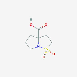 molecular formula C7H11NO4S B2857925 1,1-Dioxo-3,4,5,6-tetrahydro-2H-pyrrolo[1,2-b][1,2]thiazole-3a-carboxylic acid CAS No. 2361645-45-4
