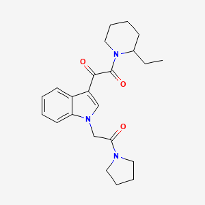 molecular formula C23H29N3O3 B2857931 1-(2-ethylpiperidin-1-yl)-2-(1-(2-oxo-2-(pyrrolidin-1-yl)ethyl)-1H-indol-3-yl)ethane-1,2-dione CAS No. 893987-90-1