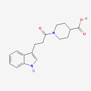 molecular formula C17H20N2O3 B2857938 1-[3-(1H-吲哚-3-基)丙酰基]哌啶-4-羧酸 CAS No. 951981-60-5