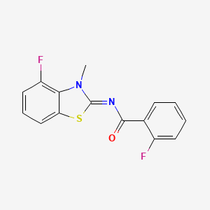 molecular formula C15H10F2N2OS B2857942 2-fluoro-N-(4-fluoro-3-methyl-1,3-benzothiazol-2-ylidene)benzamide CAS No. 868375-58-0
