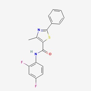molecular formula C17H12F2N2OS B2857943 N-(2,4-difluorophenyl)-4-methyl-2-phenyl-1,3-thiazole-5-carboxamide CAS No. 303997-94-6
