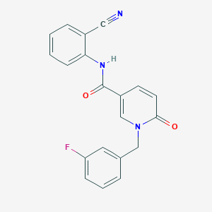 molecular formula C20H14FN3O2 B2857949 N-(2-cyanophenyl)-1-[(3-fluorophenyl)methyl]-6-oxopyridine-3-carboxamide CAS No. 941904-71-8