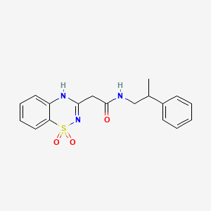 molecular formula C18H19N3O3S B2857951 2-(1,1-dioxido-2H-1,2,4-benzothiadiazin-3-yl)-N-(2-phenylpropyl)acetamide CAS No. 1207648-98-3