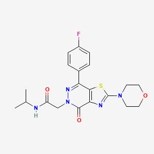 molecular formula C20H22FN5O3S B2857963 2-(7-(4-fluorophenyl)-2-morpholino-4-oxothiazolo[4,5-d]pyridazin-5(4H)-yl)-N-isopropylacetamide CAS No. 1203398-59-7