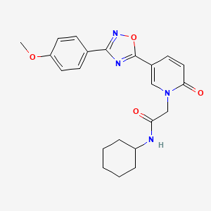 molecular formula C22H24N4O4 B2857974 N-cyclohexyl-2-(5-(3-(4-methoxyphenyl)-1,2,4-oxadiazol-5-yl)-2-oxopyridin-1(2H)-yl)acetamide CAS No. 1113105-64-8