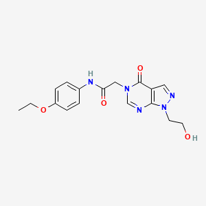 molecular formula C17H19N5O4 B2857980 N-(4-乙氧基苯基)-2-[1-(2-羟乙基)-4-氧代吡唑并[3,4-d]嘧啶-5-基]乙酰胺 CAS No. 899971-37-0
