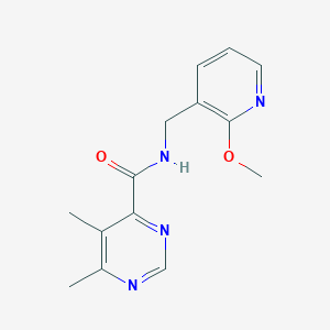 molecular formula C14H16N4O2 B2857999 N-[(2-Methoxypyridin-3-yl)methyl]-5,6-dimethylpyrimidine-4-carboxamide CAS No. 2415552-28-0