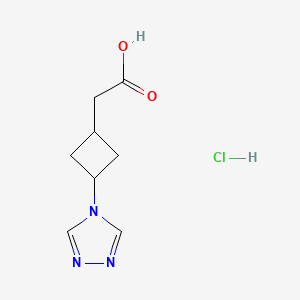 molecular formula C8H12ClN3O2 B2858009 2-[3-(1,2,4-Triazol-4-yl)cyclobutyl]acetic acid;hydrochloride CAS No. 2378502-87-3