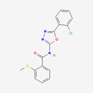 molecular formula C16H12ClN3O2S B2858010 N-[5-(2-chlorophenyl)-1,3,4-oxadiazol-2-yl]-2-methylsulfanylbenzamide CAS No. 896026-36-1
