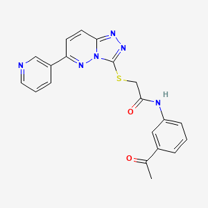 molecular formula C20H16N6O2S B2858012 N-(3-acetylphenyl)-2-[(6-pyridin-3-yl-[1,2,4]triazolo[4,3-b]pyridazin-3-yl)sulfanyl]acetamide CAS No. 891109-17-4