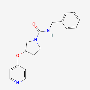 molecular formula C17H19N3O2 B2858013 N-benzyl-3-(pyridin-4-yloxy)pyrrolidine-1-carboxamide CAS No. 2034495-43-5