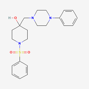 molecular formula C22H29N3O3S B2858018 1-(Benzenesulfonyl)-4-[(4-phenylpiperazin-1-yl)methyl]piperidin-4-ol CAS No. 478041-57-5