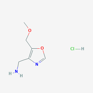molecular formula C6H11ClN2O2 B2858021 [5-(Methoxymethyl)oxazol-4-yl]methanamine hydrochloride CAS No. 2305253-76-1