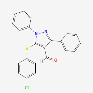 5-[(4-chlorophenyl)sulfanyl]-1,3-diphenyl-1H-pyrazole-4-carbaldehyde