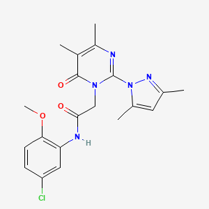 molecular formula C20H22ClN5O3 B2858045 N-(5-chloro-2-methoxyphenyl)-2-[2-(3,5-dimethylpyrazol-1-yl)-4,5-dimethyl-6-oxopyrimidin-1-yl]acetamide CAS No. 1002429-79-9