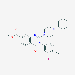 molecular formula C27H31FN4O3 B2858050 Methyl 2-(4-cyclohexylpiperazin-1-yl)-3-(3-fluoro-4-methylphenyl)-4-oxo-3,4-dihydroquinazoline-7-carboxylate CAS No. 1251667-81-8