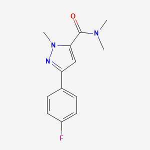 molecular formula C13H14FN3O B2858051 5-(4-Fluorophenyl)-N,N,2-trimethylpyrazole-3-carboxamide CAS No. 2329298-78-2