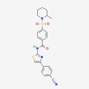 N-(4-(4-cyanophenyl)thiazol-2-yl)-4-((2-methylpiperidin-1-yl)sulfonyl)benzamide