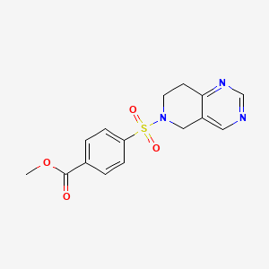 molecular formula C15H15N3O4S B2858058 methyl 4-((7,8-dihydropyrido[4,3-d]pyrimidin-6(5H)-yl)sulfonyl)benzoate CAS No. 1705747-63-2