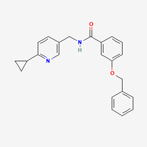 molecular formula C23H22N2O2 B2858064 3-(benzyloxy)-N-((6-cyclopropylpyridin-3-yl)methyl)benzamide CAS No. 2320582-72-5