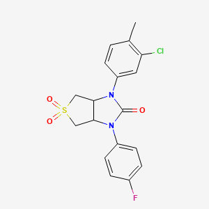 molecular formula C18H16ClFN2O3S B2858070 1-(3-chloro-4-methylphenyl)-3-(4-fluorophenyl)tetrahydro-1H-thieno[3,4-d]imidazol-2(3H)-one 5,5-dioxide CAS No. 879930-72-0
