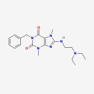 molecular formula C20H28N6O2 B2858075 1-benzyl-8-((2-(diethylamino)ethyl)amino)-3,7-dimethyl-1H-purine-2,6(3H,7H)-dione CAS No. 919020-26-1