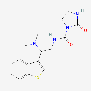 molecular formula C16H20N4O2S B2858077 N-(2-(benzo[b]thiophen-3-yl)-2-(dimethylamino)ethyl)-2-oxoimidazolidine-1-carboxamide CAS No. 2034569-72-5