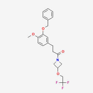 3-(3-(Benzyloxy)-4-methoxyphenyl)-1-(3-(2,2,2-trifluoroethoxy)azetidin-1-yl)propan-1-one