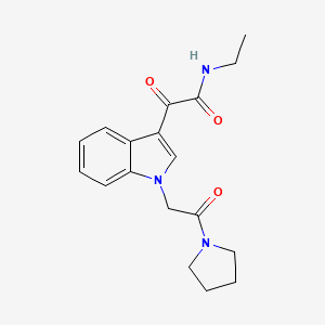 molecular formula C18H21N3O3 B2858089 N-ethyl-2-oxo-2-[1-(2-oxo-2-pyrrolidin-1-ylethyl)indol-3-yl]acetamide CAS No. 872848-86-7
