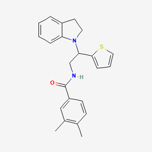N-(2-(indolin-1-yl)-2-(thiophen-2-yl)ethyl)-3,4-dimethylbenzamide