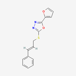 2-(2-furyl)-5-{[(E)-3-phenyl-2-propenyl]sulfanyl}-1,3,4-oxadiazole