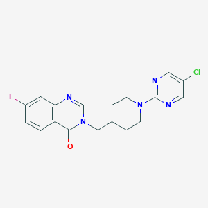 3-[[1-(5-Chloropyrimidin-2-yl)piperidin-4-yl]methyl]-7-fluoroquinazolin-4-one