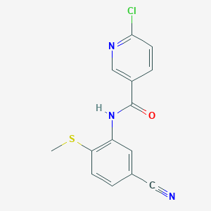 molecular formula C14H10ClN3OS B2858111 6-chloro-N-[5-cyano-2-(methylsulfanyl)phenyl]nicotinamide CAS No. 303147-27-5