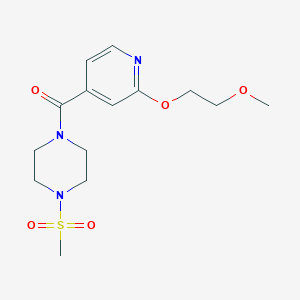 molecular formula C14H21N3O5S B2858113 (2-(2-Methoxyethoxy)pyridin-4-yl)(4-(methylsulfonyl)piperazin-1-yl)methanone CAS No. 2034316-94-2