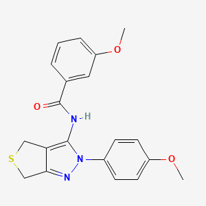 molecular formula C20H19N3O3S B2858118 3-甲氧基-N-[2-(4-甲氧基苯基)-4,6-二氢噻吩并[3,4-c]吡唑-3-基]苯甲酰胺 CAS No. 361168-46-9