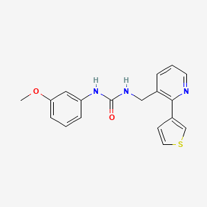 molecular formula C18H17N3O2S B2858120 1-(3-Methoxyphenyl)-3-((2-(thiophen-3-yl)pyridin-3-yl)methyl)urea CAS No. 2034345-43-0