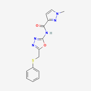 1-methyl-N-(5-((phenylthio)methyl)-1,3,4-oxadiazol-2-yl)-1H-pyrazole-3-carboxamide