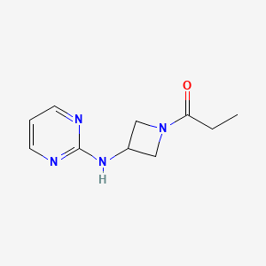 molecular formula C10H14N4O B2858123 1-(3-(嘧啶-2-基氨基)氮杂环-1-基)丙-1-酮 CAS No. 2189435-20-7