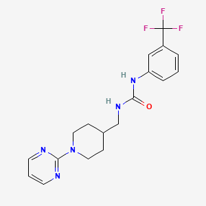 molecular formula C18H20F3N5O B2858124 1-((1-(Pyrimidin-2-yl)piperidin-4-yl)methyl)-3-(3-(trifluoromethyl)phenyl)urea CAS No. 1235032-29-7